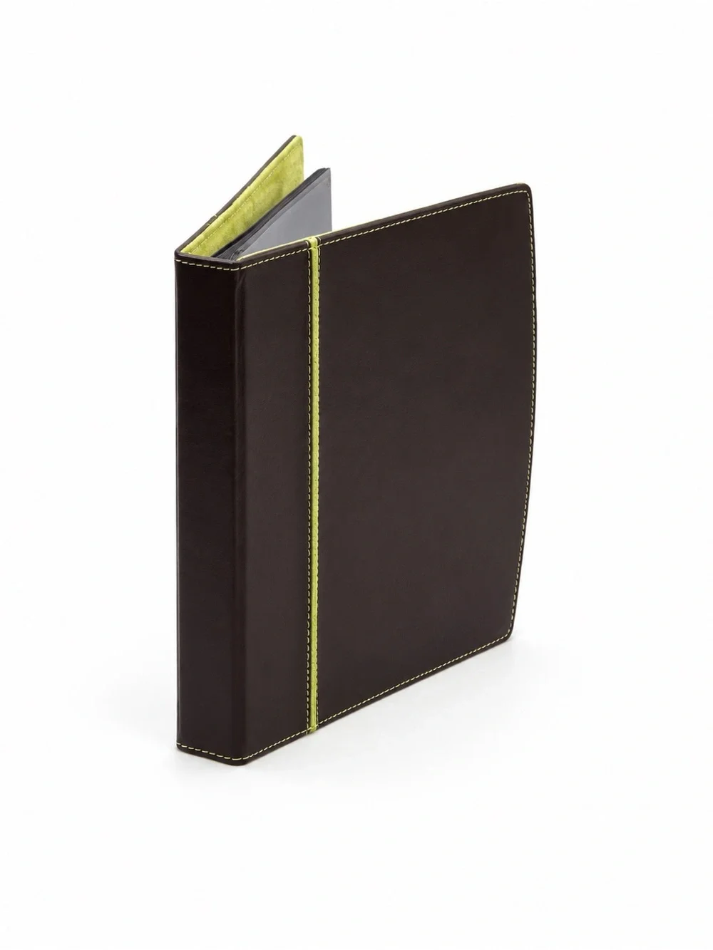 Swing Brown Leather Lime Green Suede 72-Photo 4x6 Album New